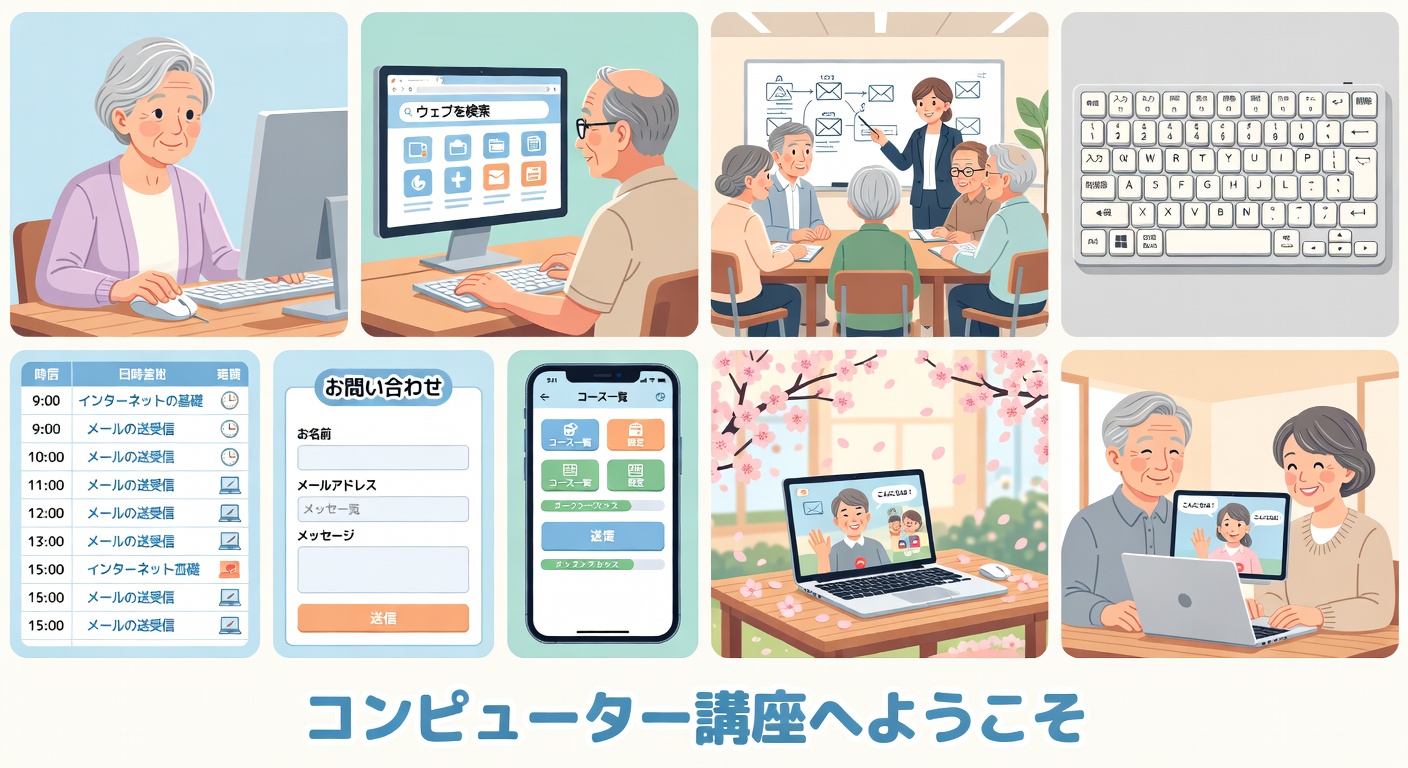 マウスを操作するシニア女性